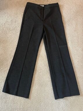 Charcoal Gray Wide-Leg Dress Pants